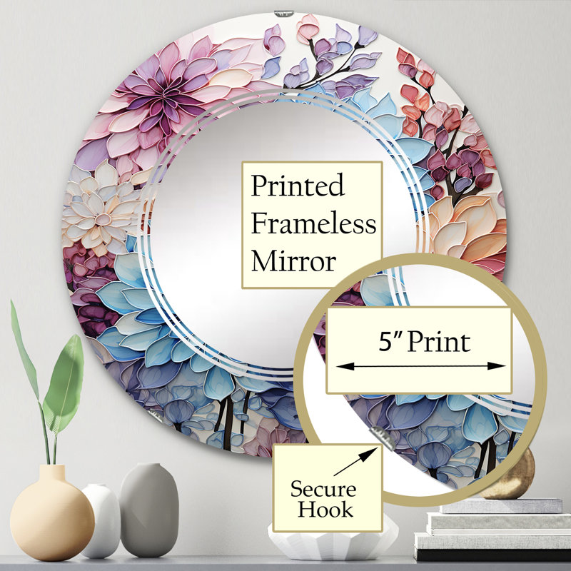Portsea - Miroir mural moderne rond, 24 po x 24 po