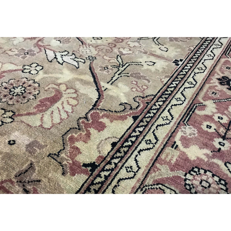 Hand-Knotted High-Quality Red and Brown Area Rug