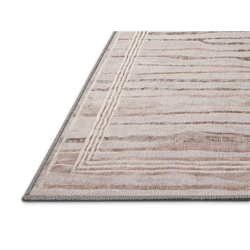 Machine Washable Gray Area Rug, Square 3'