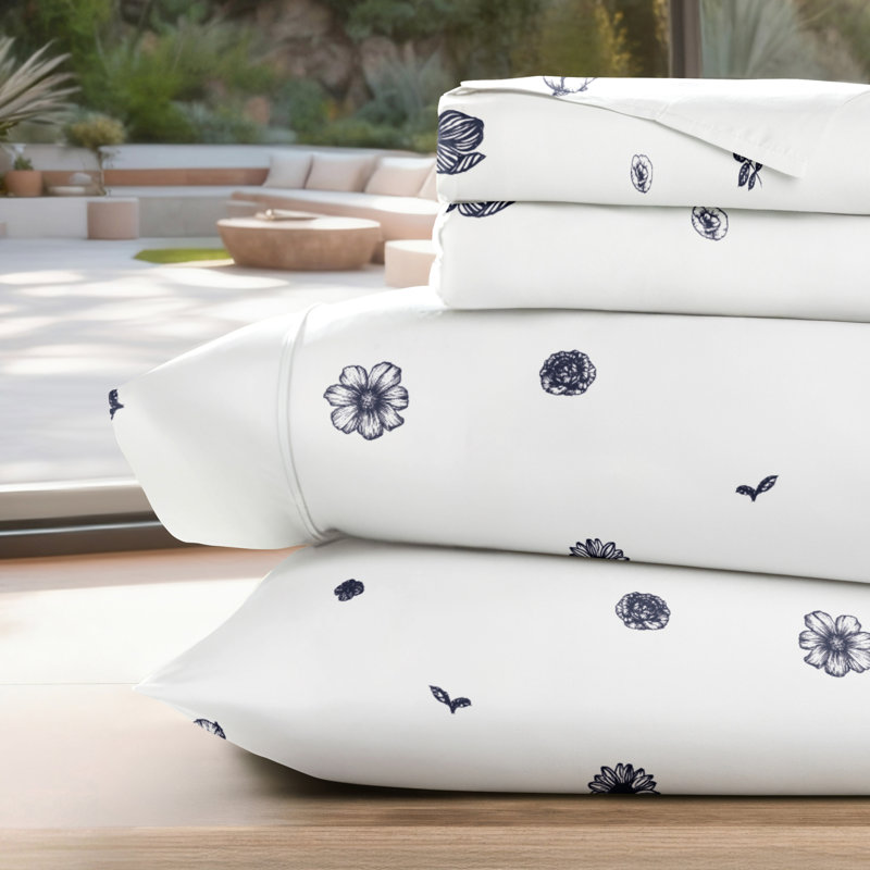 Ensemble de draps en microfibre Home Indigo, Très grand