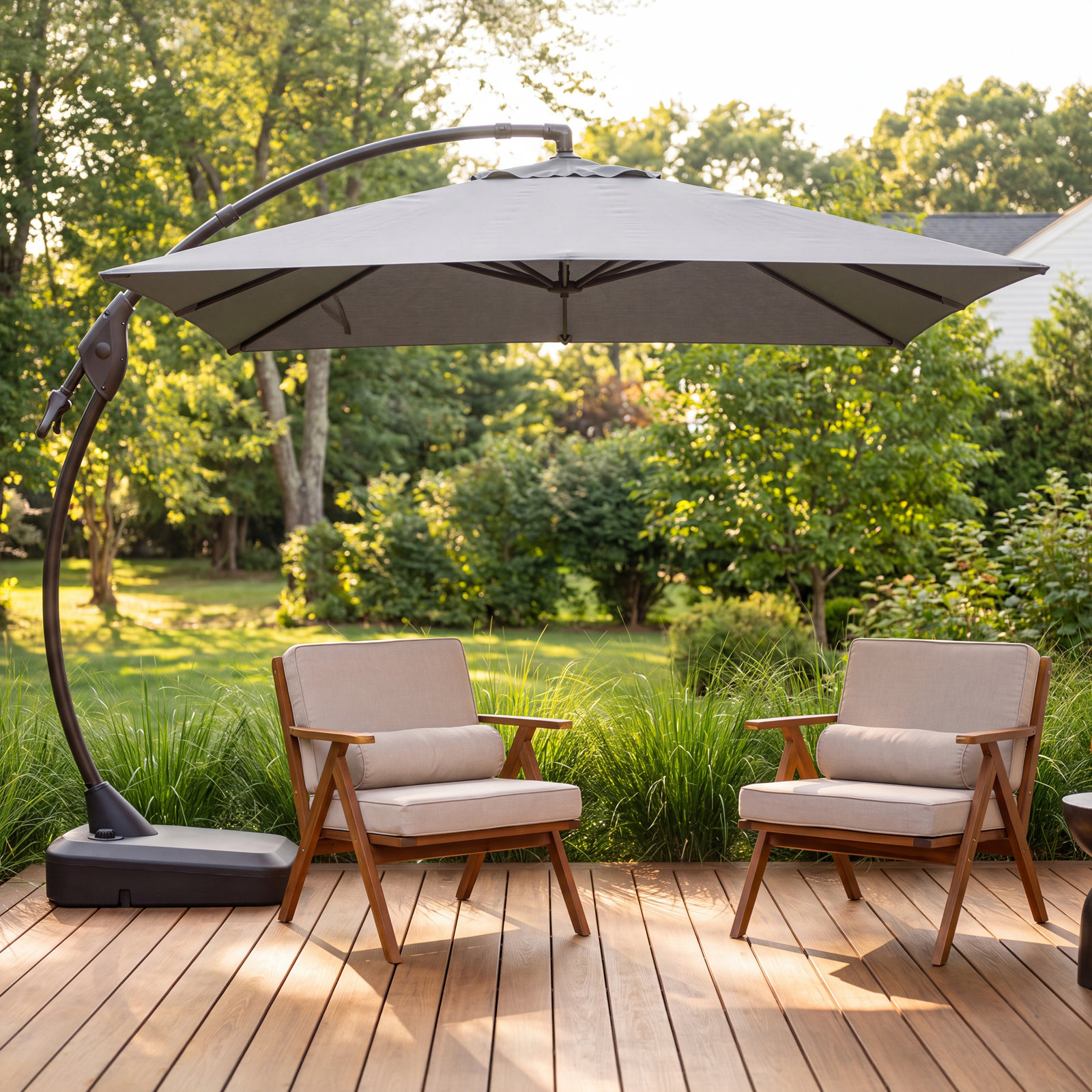 Desiree 9.8' Sunbrella® Cantilever Umbrella, Canvas Charcoal