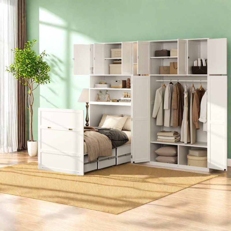 Lits simples peu encombrants avec rangement, bois aggloméré et bois de basse densité, lits modernes pour petites pièces
