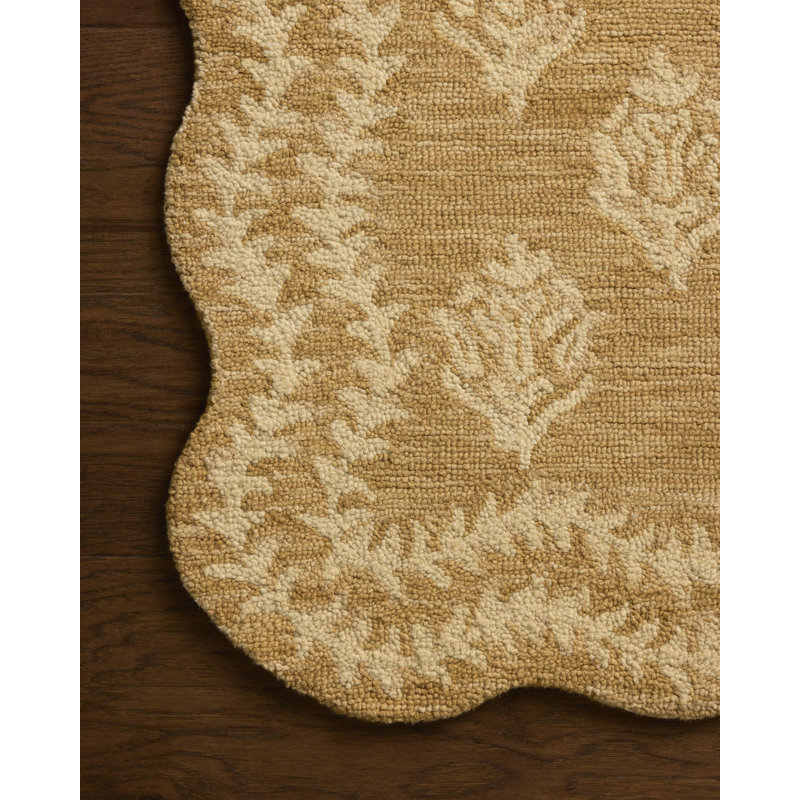 Rifle Paper Company x Loloi Lisette Wheat / Ivory  Area Rug, Rectangle 7'9" x 9'9",  Wheat/Ivory 