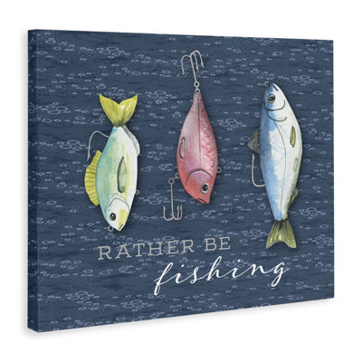 Rather Be Fishing Canvas Wall Art, design by Holly Thomas Stein