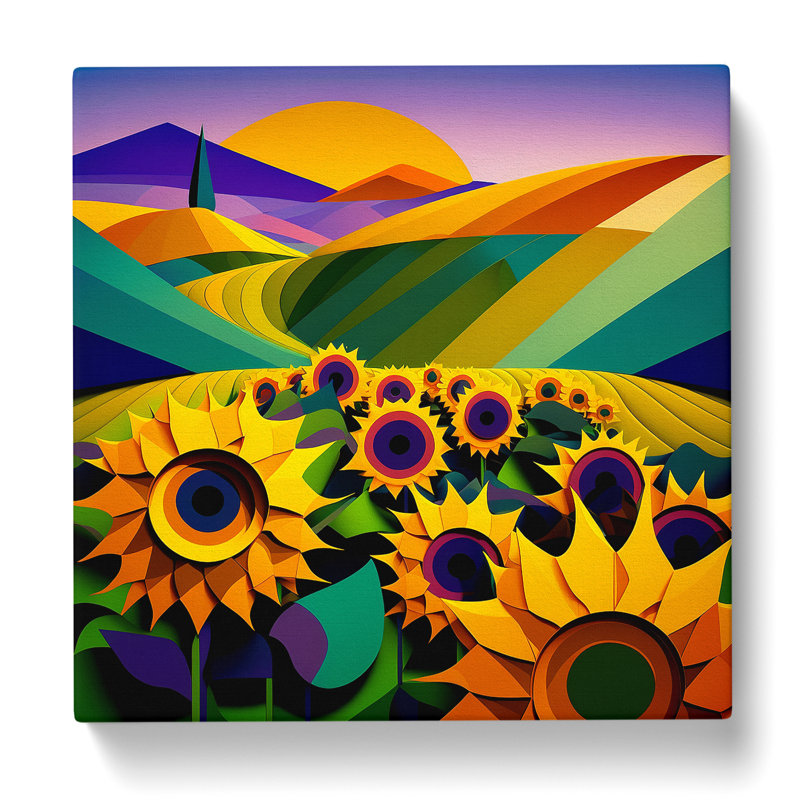 Sunflower Field Constructivism - No Frame Print