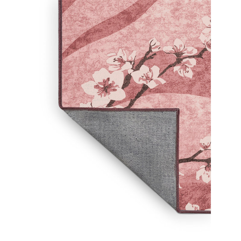 Machine Washable Midtown Easter Modern & Contemporary Abstract Rug in Beige – Rose Binding, 2x4