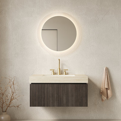 Ensemble de meuble-lavabo flottant 36 pouces Modern Elegance Espresso