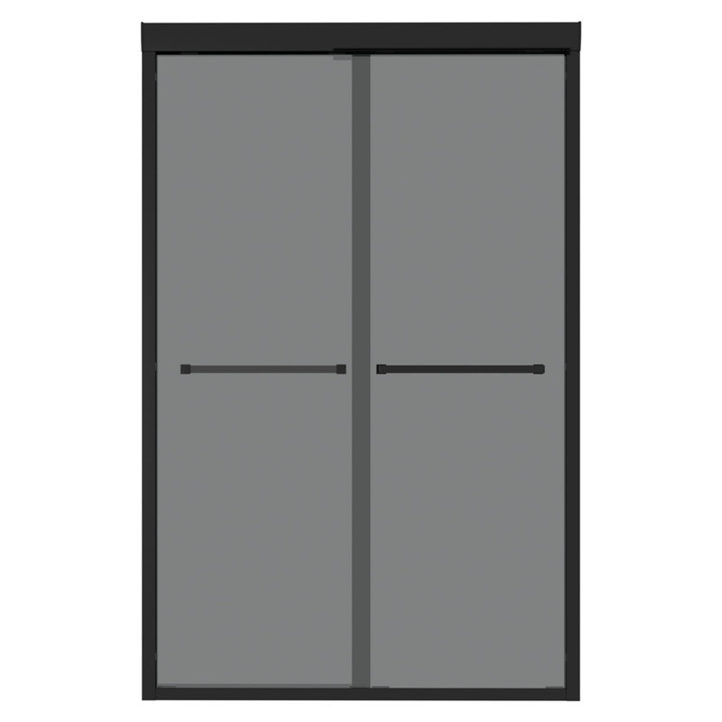 48"W x 76"H Double Sliding Glass Shower Door - 8mm Tempered Glass with 304 Stainless Steel Frame