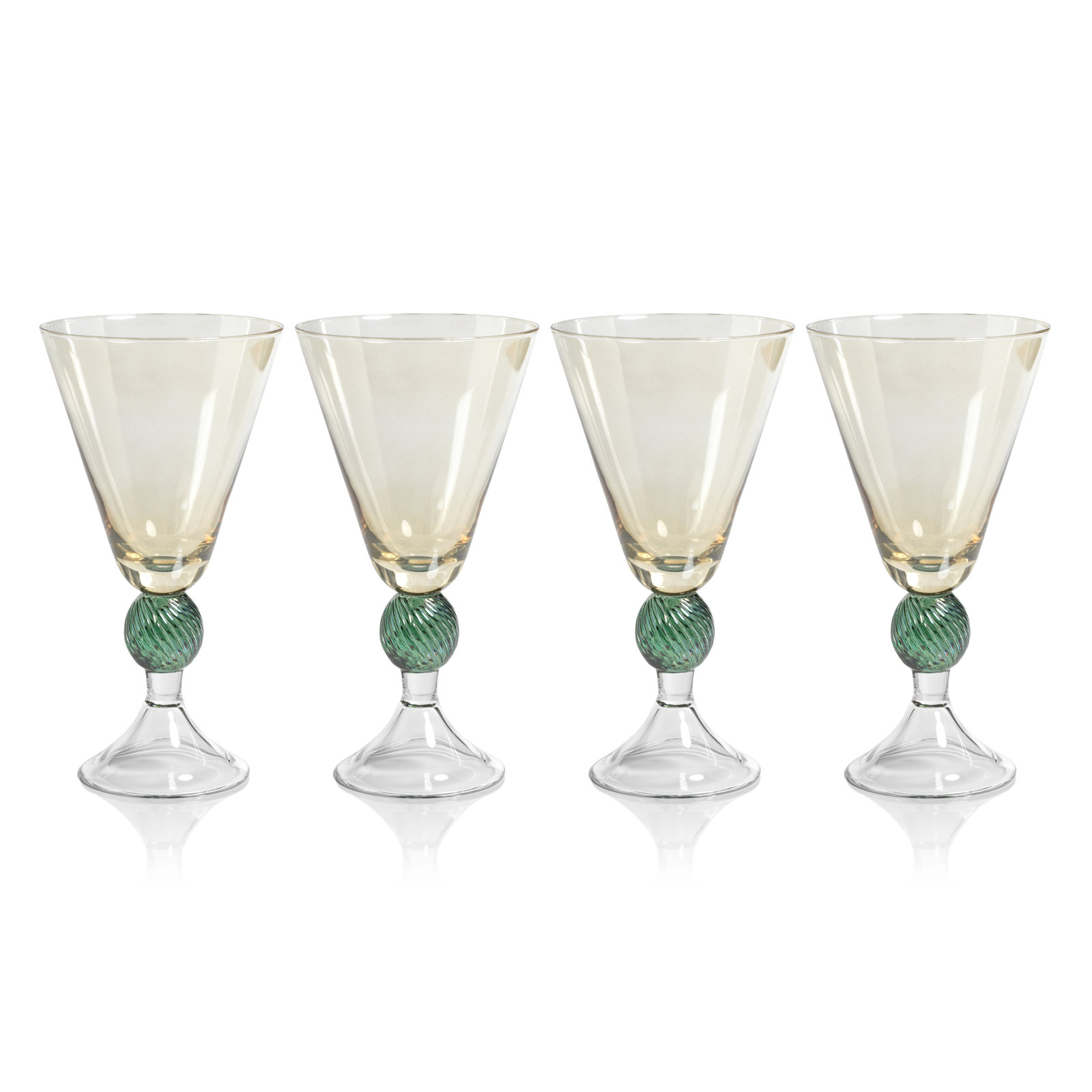 Colmar Vintage Stemmed Glasses, Set of 4, Light Amber