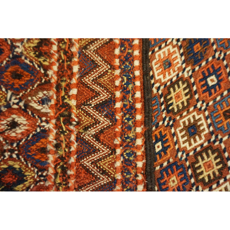 Tapis kilim antique à tissage plat tribal Verneh