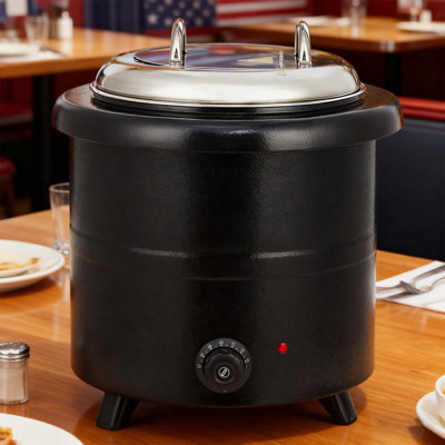 10.5/13.7QT Commercial Automatic Soup Warmer with Anti-Scald Handle and Stainless Steel Removable Insert Pot