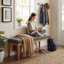 Modern Entryway Bench with Fabric Cushion, 53" Hallway Seat for Putting On Shoes, Wooden Legs, Grey Upholstery​​-1668438433-1668438438