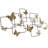 Asinat Metal Butterfly Gold Wall Decor with Black Open Rectangles