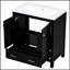 Meuble-lavabo noir de 30 po avec lavabo simple et armoire encastrée pour un rangement organisé et un style moderne