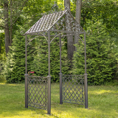 9.5ft T Iron Garden Arch with Embellished Trellis "London 1820"
