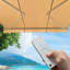 Diensweek 180'' W x 120'' D Polyester Beige Cover Motorized Retractable Patio Awning