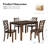 5-piece Rectangle Dark Cherry Solid Wood Top Dining Room Set Seats 4-1672964721