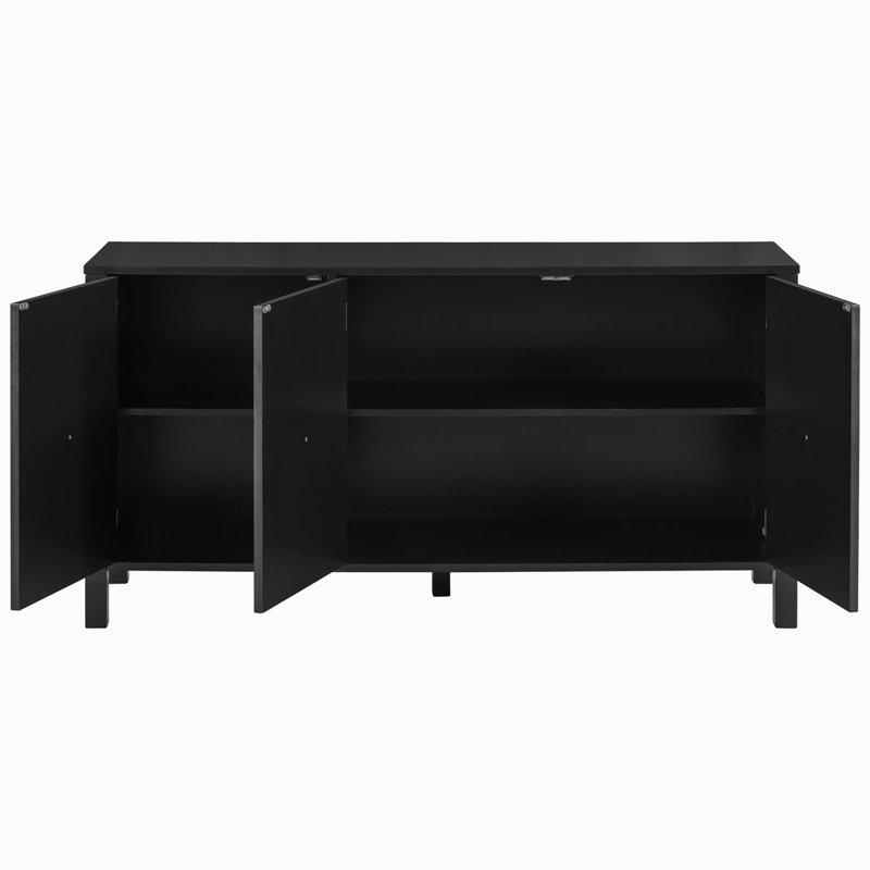 Storage Wood Console Table, Black