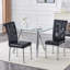 Tempered Glass Dining Table With Sturdy Metal Legs-954539255