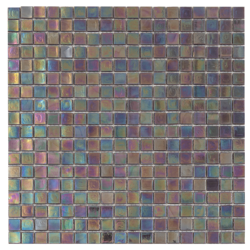 Skosh 0.6" x 0.6" Glass Grid Mosaic Wall & Floor Tile, Wine Red
