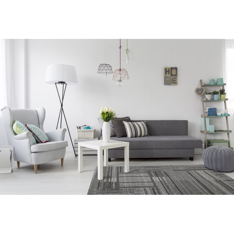 Tapis intérieur/extérieur gris Cravens, Rectangle 6 pi 11 po x 9 pi 6 po