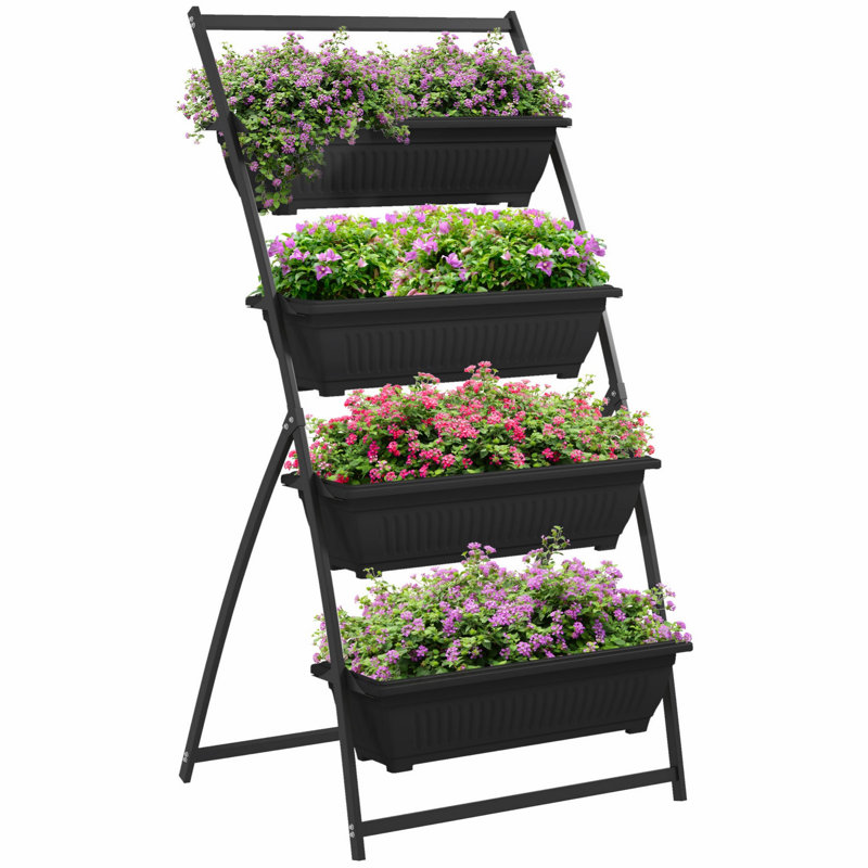 Jardinière verticale à 4 niveaux, jardinière d'extérieur pour légumes, fleurs, herbes
