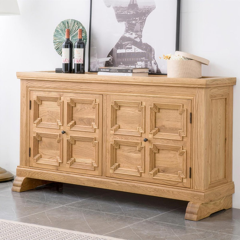 Meuble télé Modern Burlywood, H 31,50 po x L 57,09 po x l 17,72 po, Naturel
