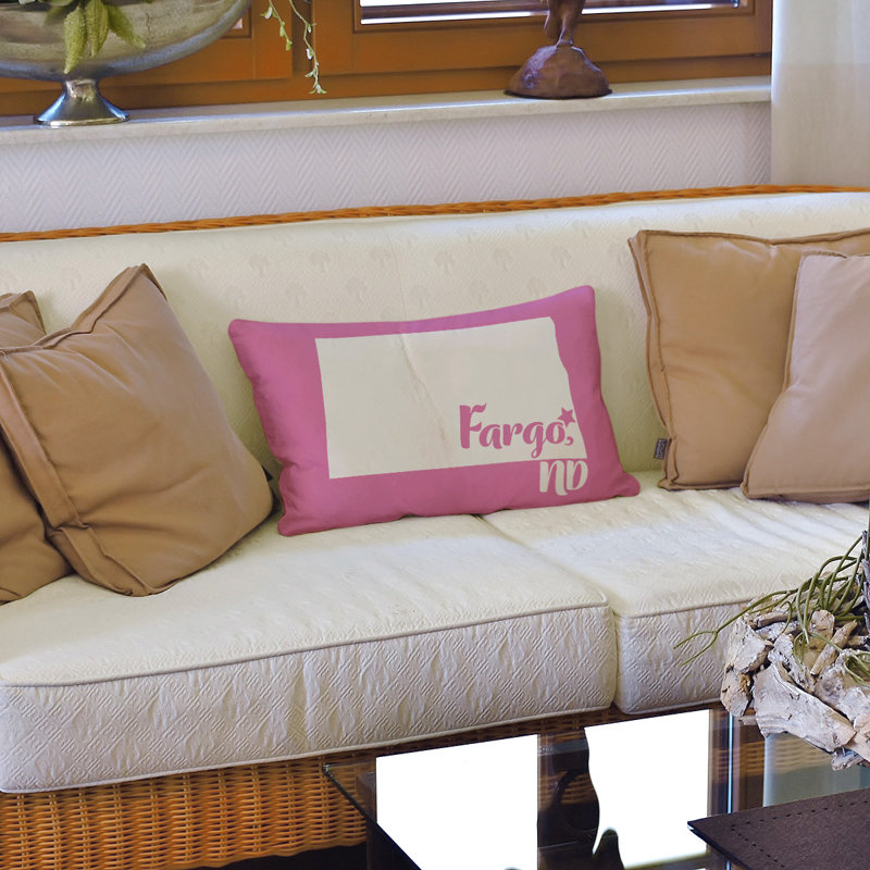 Housse de coussin lombaire chattanooga, Fargo, Rose, Polyester sergé
