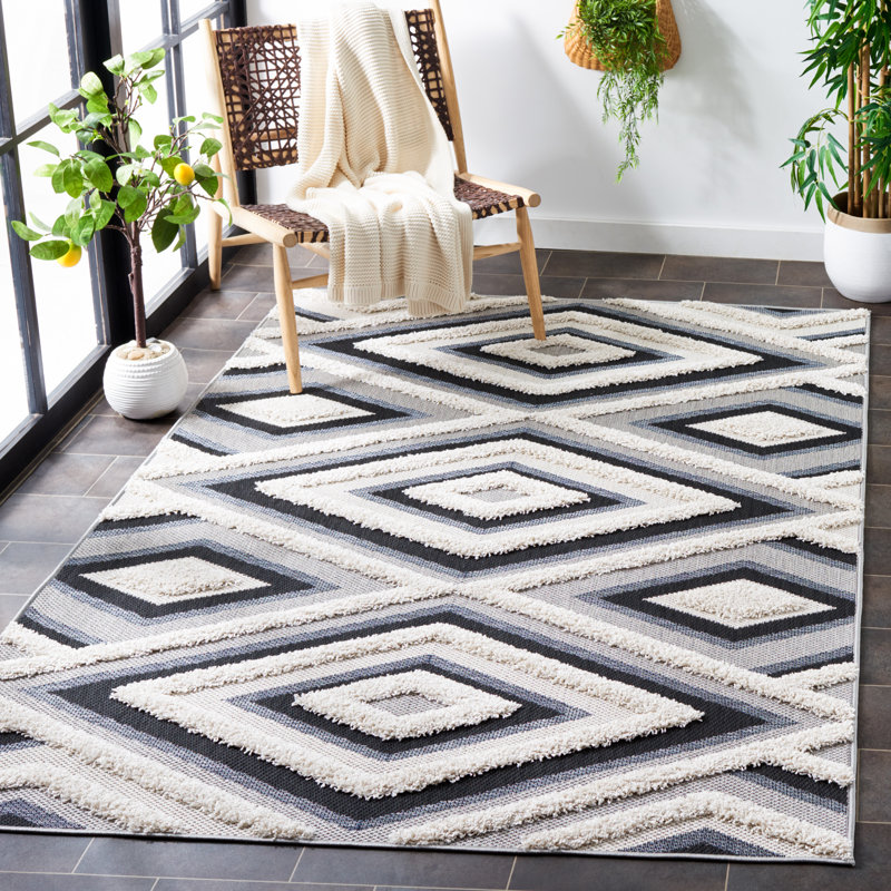 Tapis d'intérieur / extérieur à motif géométrique Dimon Performance, Rectangle 4 pi x 6 pi
