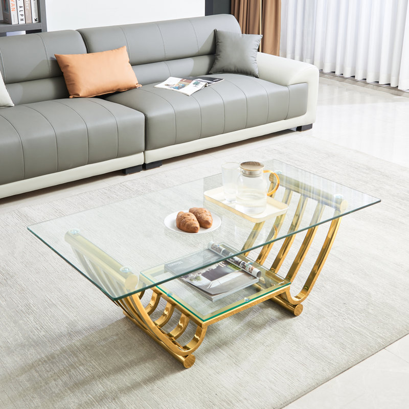 Table basse simple avec plateau en verre