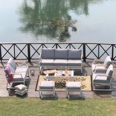 9 - Person Patio Conversation Set with Cushions