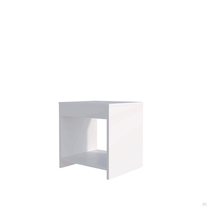 Table de chevet avec rangement ouvert, Blanc