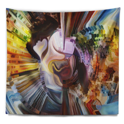 Couches abstraites de tapisserie de peinture intérieure