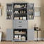 Armoire de rangement multifonctionnelle avec 2 tiroirs, glissières et tablette réglable-1919025678