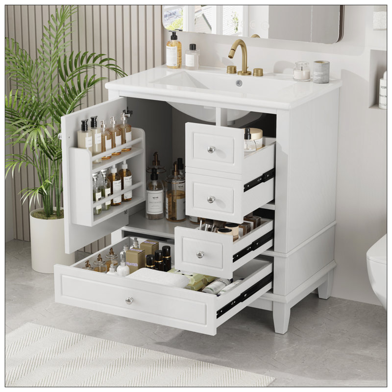Meuble-lavabo 30 po avec lavabo, Blanc
