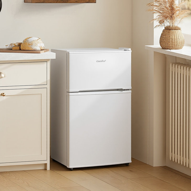 Living And Home 87L L Freestanding Mini Fridge with Freezer, White
