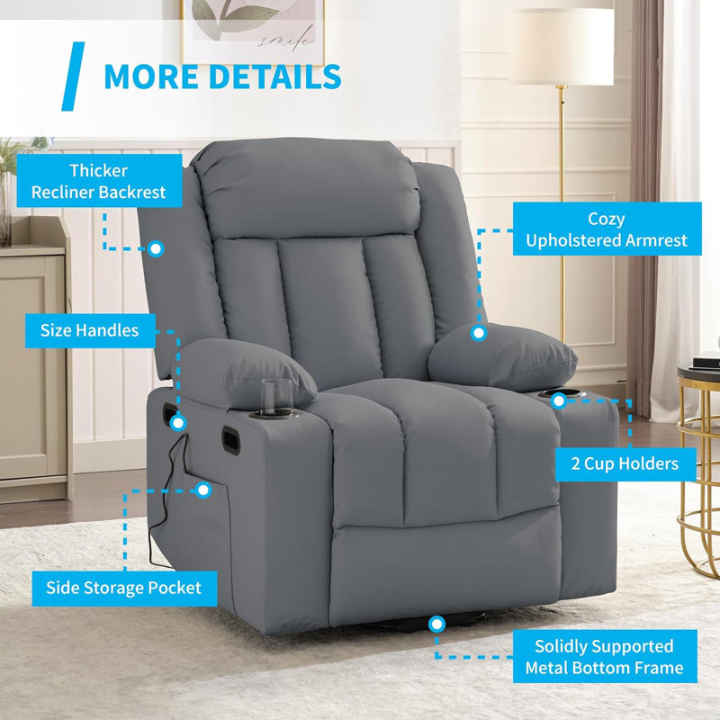 Red Barrel Studio® Luccia Upholstered Heated Massage Chair | Wayfair