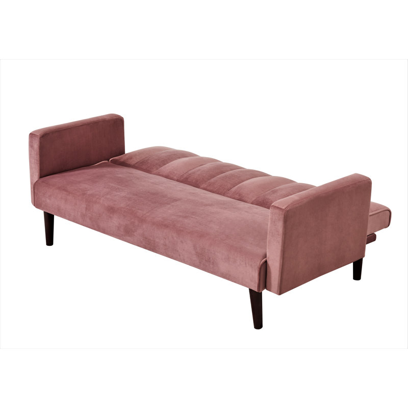 Canapé-lit convertible de 72 pouces de largeur, Polyester rose