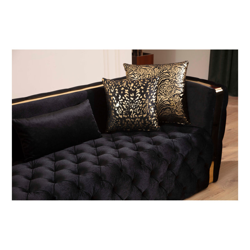 Canapé Doruk, Noir, H 30 po x l 92,91 po x P 33,86 po