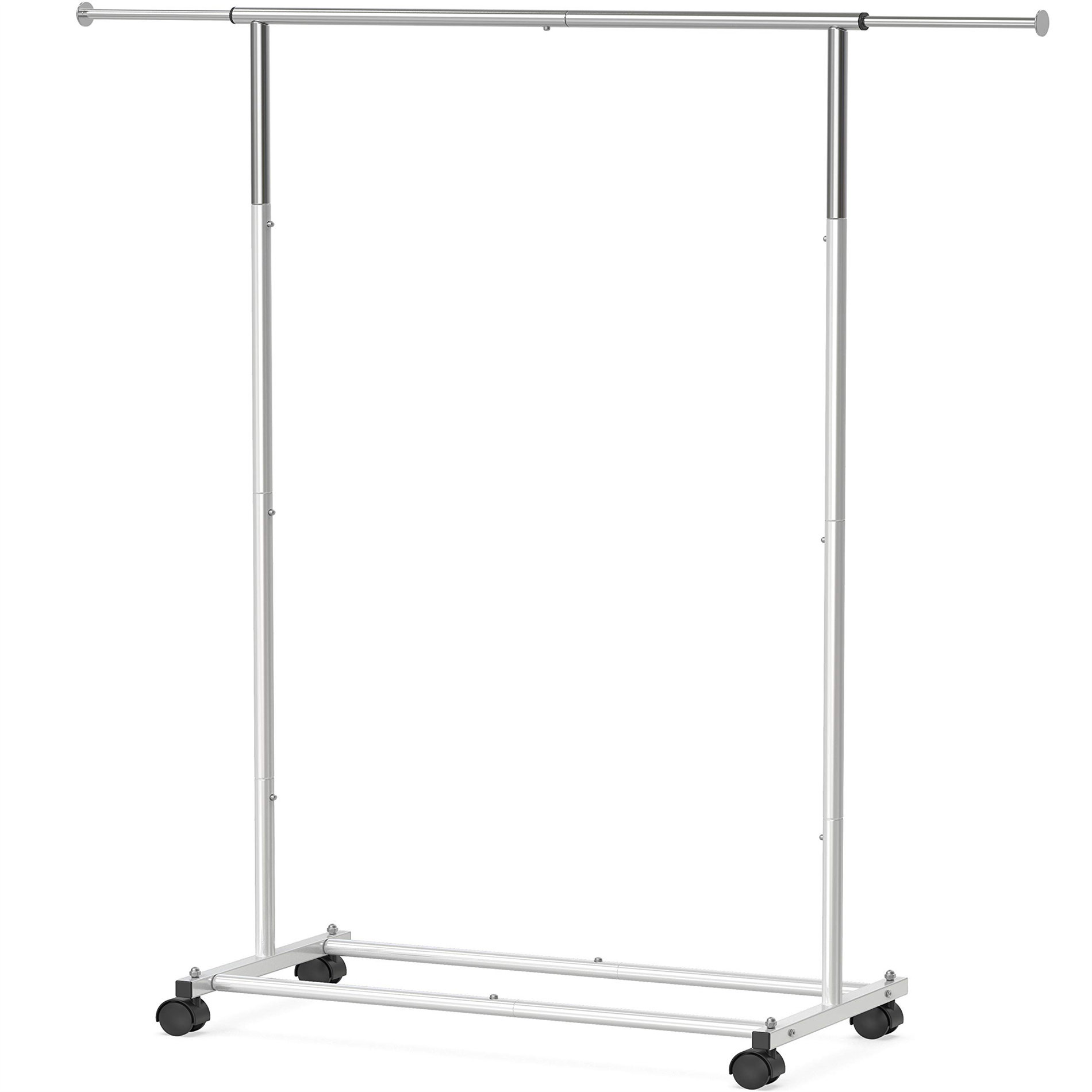 Simple Houseware Standard Double Rod Garment Rack, Silver 