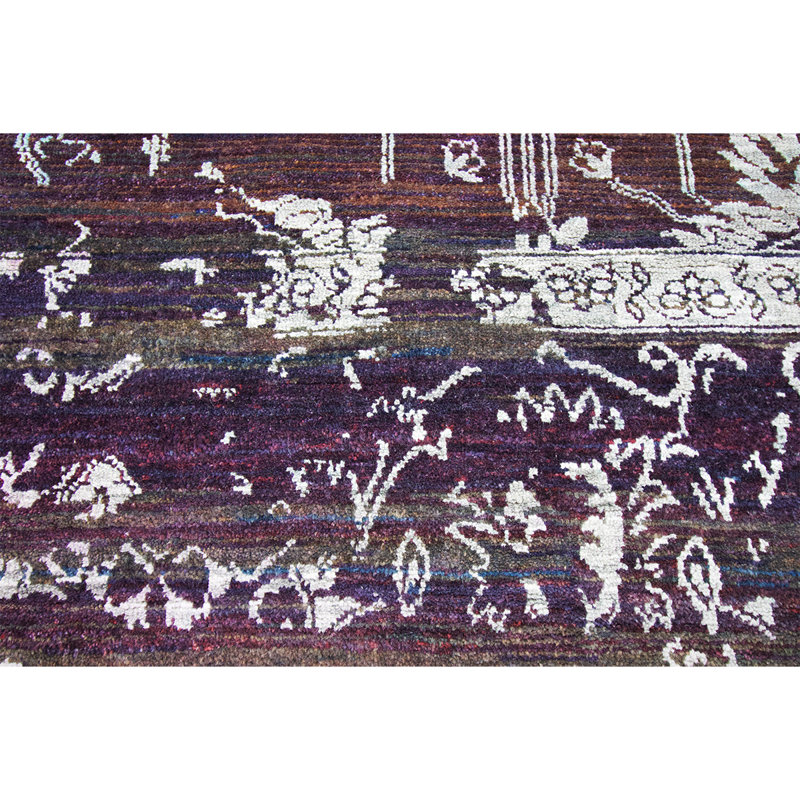 Oriental Area Rug in Purple, Rectangle 8' x 10'