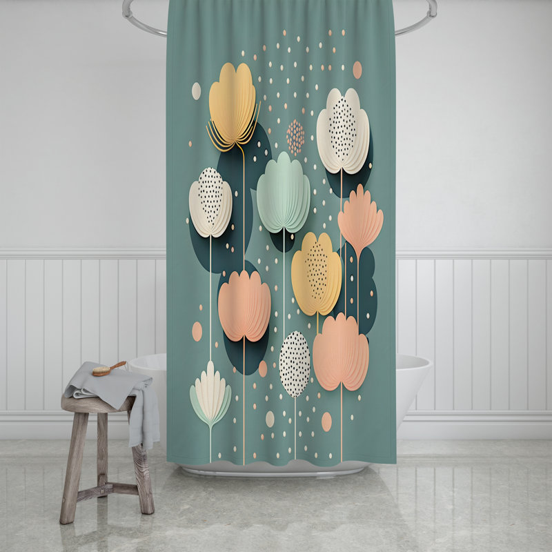 Rideau de douche Floral, H 93 po x l 70 po
