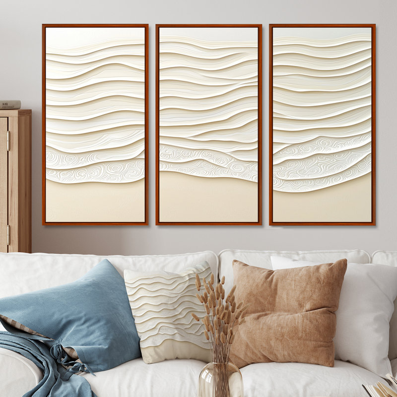 Adaly - Coastal Wall Art Set, 28" H x 36" W, Floater Framed Print, Brown