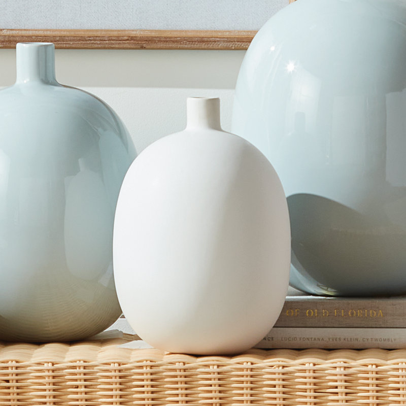 Les ancÃªtres de Vase, H 10,5 po x l 7,25 po x P 7,25 po, Blanc