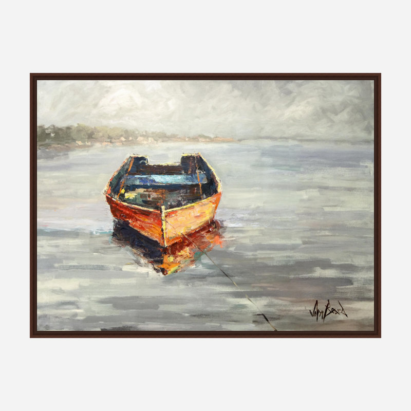 Our Boat Print by John Beard, Brown Framed Canvas, 24" H x 30" W x 1.75" D