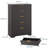 Dresser for Bedroom with 5 Drawers, Wave Fluted Modern Chest of Drawers, Tall Wood Storage Organizer-130082779