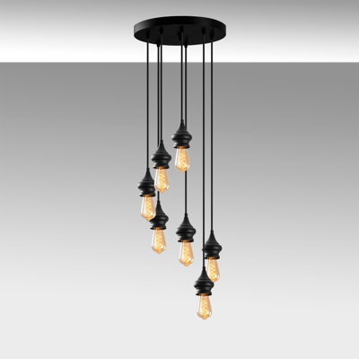 Brevoort 7 - Light Black Cluster Pendant