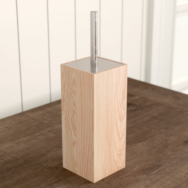 Ashford Free Standing Toilet Brush Holder, Natural Oak