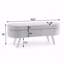 Repose-pieds Basic (type banc), banc de rangement ovale, pieds en bois d'hévéa-1780386585