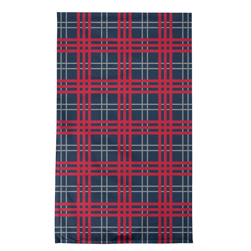Plaid Tea Towel Kitchen Towel, Polyester, Navy/Red/Gray